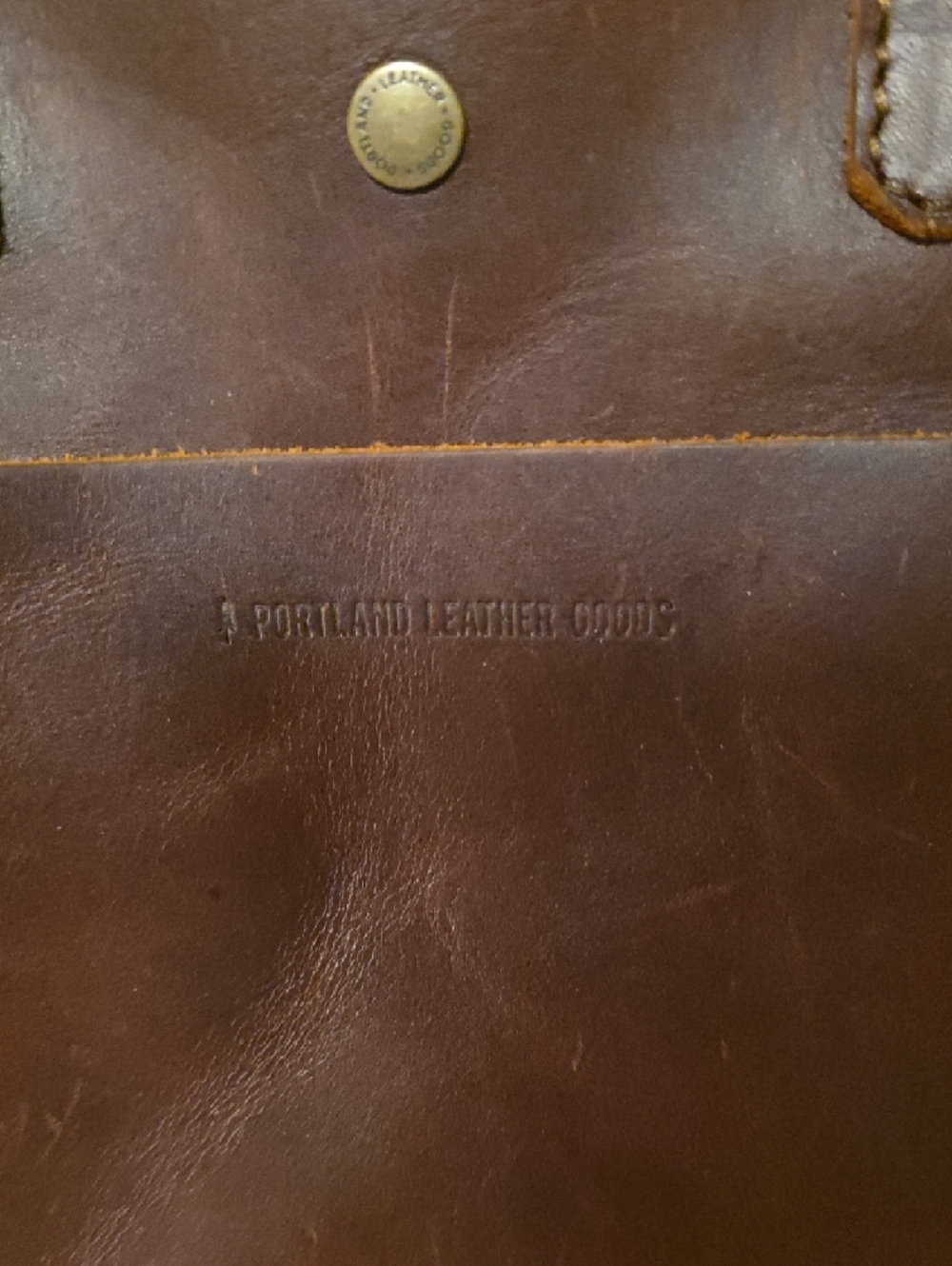 Portland Leather Brown Mini Crossbody Tote Bag with Front Pocket - Picture 2 of 6
